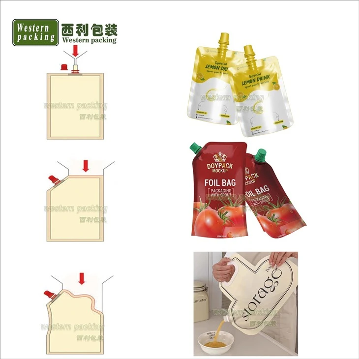 automatic spout pouch filling machine for liquid packaging