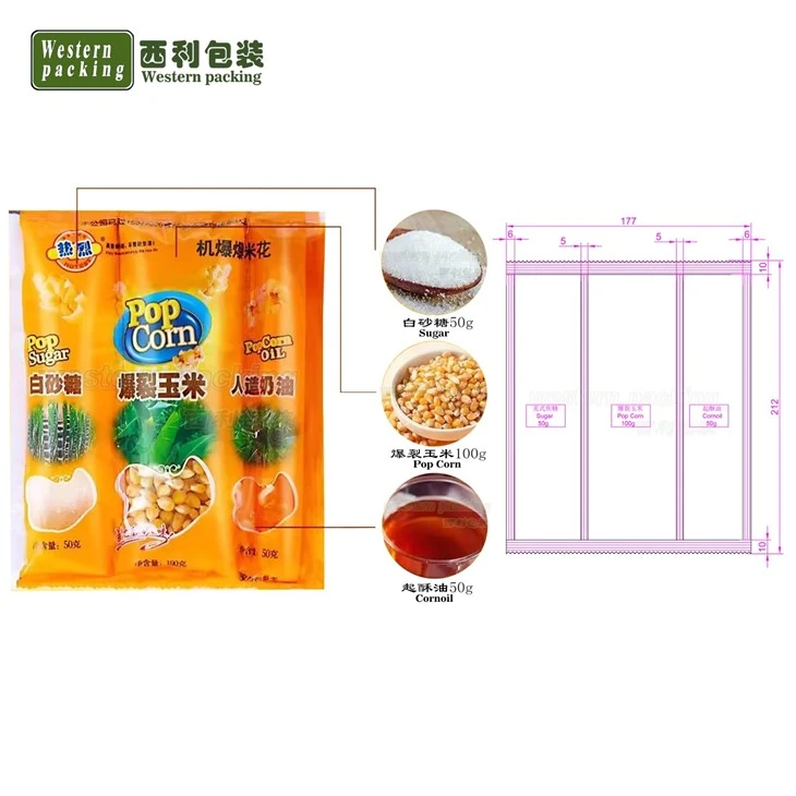 automatic popcorn sachet packing machine